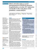 Ethnic minority status as social determinant for COVID-19 infection, hospitalisation, severity, ICU admission and deaths in the early phase of the pandemic