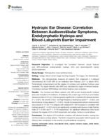 Hydropic ear disease: correlation between audiovestibular symptoms, endolymphatic hydrops and blood-labyrinth barrier impairment