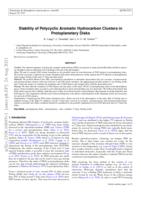 Stability of polycyclic aromatic hydrocarbon clusters in protoplanetary discs