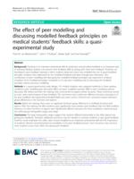 The effect of peer modelling and discussing modelled feedback principles on medical students’ feedback skills