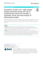 Association of statin use in older people primary prevention group with risk of cardiovascular events and mortality: a systematic review and meta-analysis of observational studies