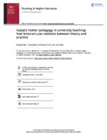 Subject matter pedagogy in university teaching