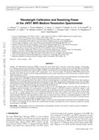 Wavelength calibration and resolving power of the JWST MIRI Medium Resolution Spectrometer