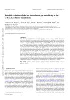 Redshift evolution of the hot intracluster gas metallicity in the C-EAGLE cluster simulations