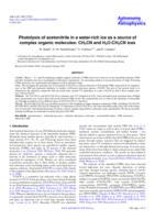 Photolysis of acetonitrile in a water-rich ice as a source of complex organic molecules