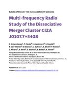 Multi-frequency radio study of the dissociative merger cluster CIZA J0107.7+5408