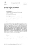 Revisiting the case of customary international tax law