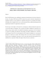 Multilateral cooperation in international tax law
