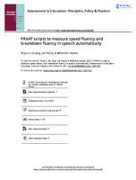 PRAAT scripts to measure speed fluency and breakdown fluency in speech automatically