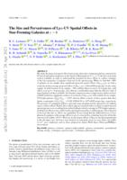 The size and pervasiveness of Ly α-UV spatial offsets in star-forming galaxies at z ~ 6