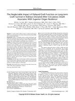 The neglectable impact of delayed graft function on long-term graft survival in kidneys donated after circulatory death associates with superior organ resilience