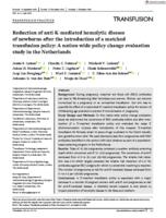 Reduction of anti-K-mediated hemolytic disease of newborns after the introduction of a matched transfusion policy