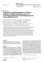 Carboplatin-cyclophosphamide or paclitaxel without or with bevacizumab as first-line treatment for metastatic triple-negative breast cancer (BOOG 2013-01)