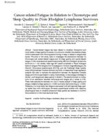 Cancer-related Fatigue in Relation to Chronotype and Sleep Quality in (Non-)Hodgkin Lymphoma Survivors