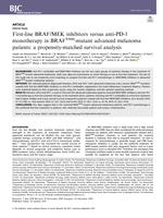 First-line BRAF/MEK inhibitors versus anti-PD-1 monotherapy in BRAF(V600)-mutant advanced melanoma patients