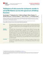 Validation of risk scores for ischaemic stroke in atrial fibrillation across the spectrumof kidney function