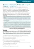 Development and implementation of guidelines for the management of depression: a systematic review, développement et mise en œuvre des directives pour la gestion de la dépression: revue systématique, elaboración e implementación de directrices para el tra