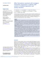 Affect fluctuations examined with ecological momentary assessment in patients with current or remitted depression and anxiety disorders