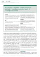 Incidence of completed suicide and suicide attempts in a global prospective study of Huntington's disease