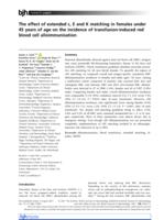 The effect of extended c, E and K matching in females under 45 years of age on the incidence of transfusion-induced red blood cell alloimmunisation