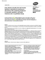 How doctors actually (do not) involve families in decisions to continue or discontinue life-sustaining treatment in neonatal, pediatric, and adult intensive care