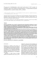 Prognosis in fertilisation rate and outcome in IVF cycles in patients with and without endometriosis