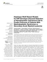 Haplotype motif-based models for KIR-genotype informed selection of hematopoietic cell donors fail to predict outcome of patients with Myelodysplastic Syndromes or secondary Acute Myeloid Leukemia