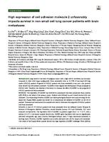 High expression of cell adhesion molecule 2 unfavorably impacts survival in non-small cell lung cancer patients with brain metastases