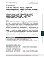 Medication adherence in older people with rheumatoid arthritis is lower according to electronic monitoring than according to pill count