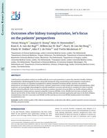 Outcomes after kidney transplantation, let's focus on the patients' perspectives