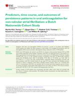 Predictors, time course, and outcomes of persistence patterns in oral anticoagulation for non-valvular atrial fibrillation