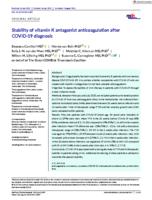 Stability of vitamin K antagonist anticoagulation after COVID-19 diagnosis