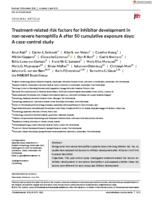 Treatment-related risk factors for inhibitor development in non-severe hemophilia A after 50 cumulative exposure days