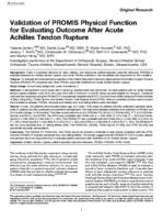 Validation of PROMIS physical function for evaluating outcome after acute Achilles tendon rupture