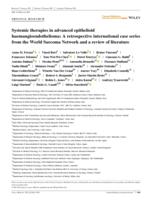 Systemic therapies in advanced epithelioid haemangioendothelioma: a retrospective international case series from the World Sarcoma Network and a review of literature