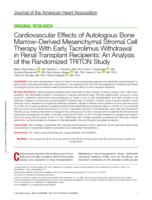 Cardiovascular effects of autologous bone marrow-derived mesenchymal stromal cell therapy with early tacrolimus withdrawal in renal transplant recipients