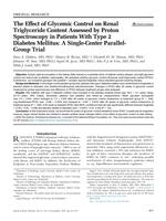 The effect of glycemic control on renal triglyceride content assessed by proton spectroscopy in patients with type 2 diabetes mellitus