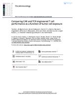 Comparing CAR and TCR engineered T cell performance as a function of tumor cell exposure