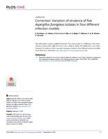 Correction: Variation of virulence of five Aspergillus fumigatus isolates in four different infection models