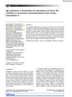 IgG subclasses as biomarkers for persistence of factor VIII inhibitors in previously untreated patients with severe haemophilia A