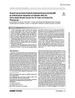 Breast cancer index predicts extended endocrine benefit to individualize selection of patients with HR+ early-stage breast cancer for 10 years of endocrine therapy