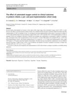 The effect of automated oxygen control on clinical outcomes in preterm infants