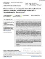 Decision making for hematopoietic stem cell transplantation in pediatric, adolescent, and young adult patients with a hemoglobinopathy