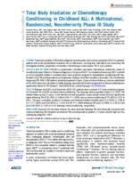 Total body irradiation or chemotherapy conditioning in childhood ALL