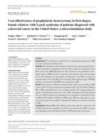 Cost-effectiveness of prophylactic hysterectomy in first-degree female relatives with Lynch syndrome of patients diagnosed with colorectal cancer in the United States