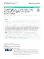 Identifying trauma patients with benefit from direct transportation to Level-1 trauma centers