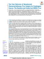 Ten-year outcome of neoadjuvant chemoradiotherapy plus surgery for esophageal cancer