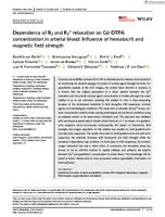 Dependency of R-2 and R-2* relaxation on Gd-DTPA concentration in arterial blood