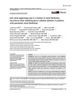 Left atrial appendage size is a marker of atrial fibrillation recurrence after radiofrequency catheter ablation in patients with persistent atrial fibrillation