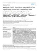 Relationship between primary stroke center volume and time to endovascular thrombectomy in acute ischemic stroke